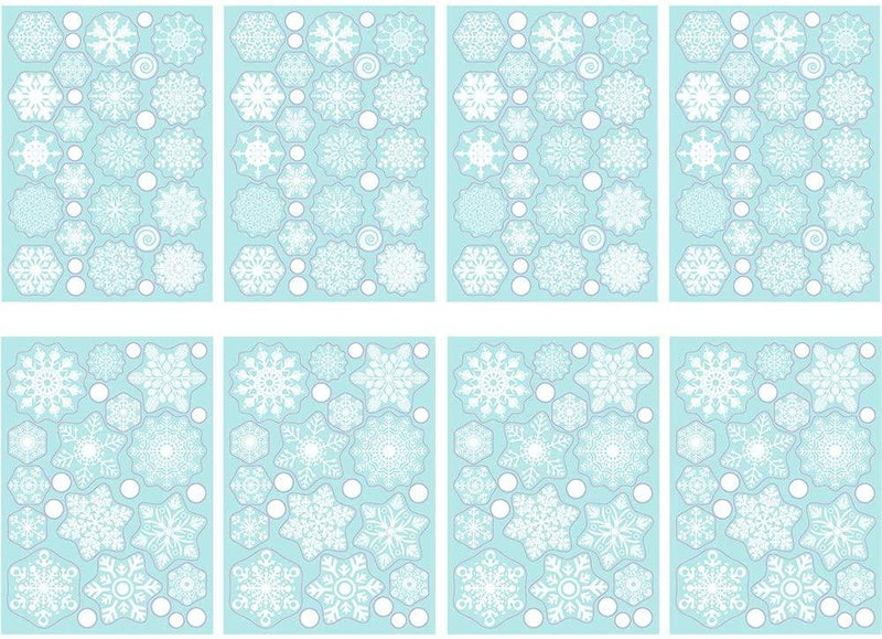 TMCCE 232 Piece Christmas Snowflake Window Decal Stickers - Xmas Holiday White Winter Christmas Window Decorations Ornaments Party Supplie
