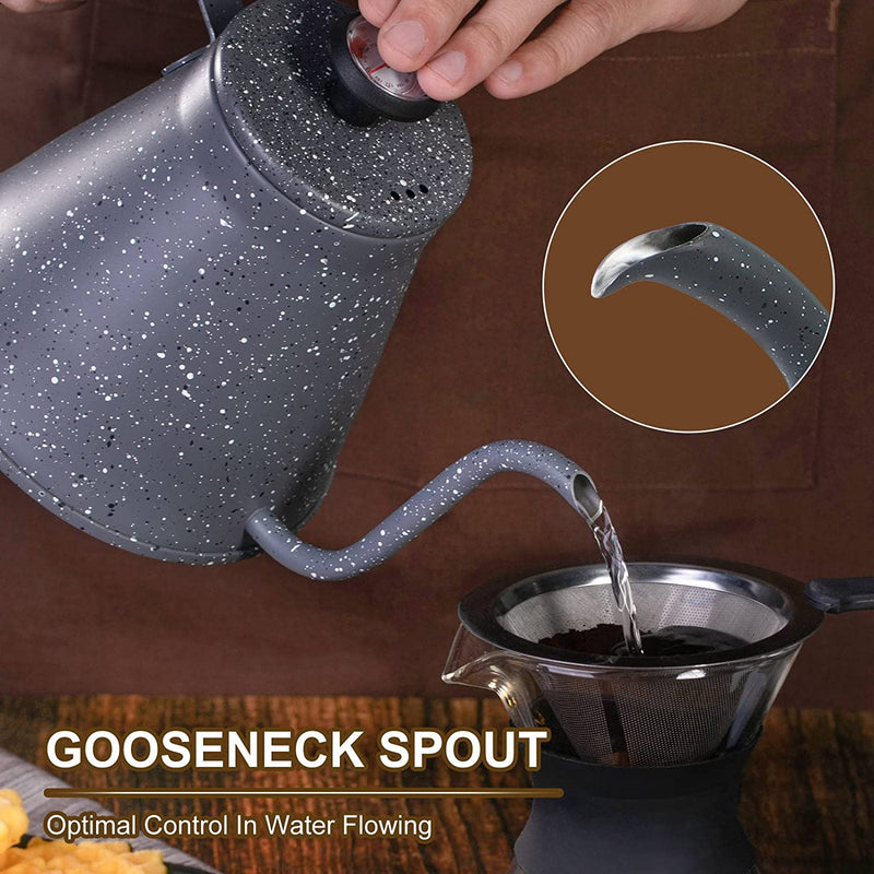 Gooseneck Kettle - Coffee Gator Pour Over Kettle - Precision-Flow Spout 1  Litre