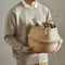 Welcare Natural Woven Seagrass Tote Belly Basket for Storage, Laundry, Picnic, Plant Pot Cover, and Beach Bag (Natrual)