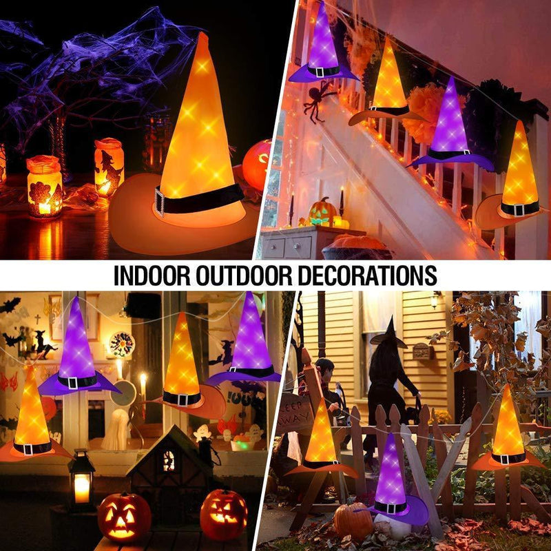 Joinart Halloween String Lights Halloween Decorations 6pcs Witch Hats 30ft 8 Modes Light String for Indoor Outdoor Decorations Halloween Light Décor for Tree Patio Garden Yard Party Décor Home Décor by UMIKU