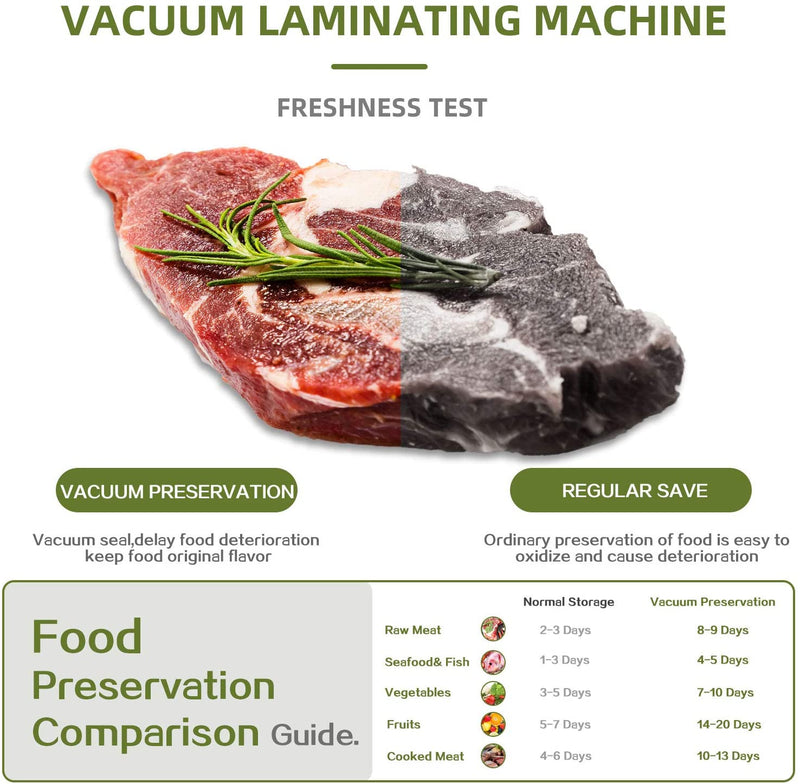 GOGING Black Vacuum Sealer Machine with 20 Pcs Vacuum Bags Automatic Food Sealers Machine Vacuum Packing Machine for Food Preservation Storage