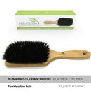 Naturaloox Pure 100% Natural Boar Bristle Paddle Hair Brush For Healthy Hair Distribute Natural Oils & Stimulate Scalp, Improve Hair Growth, Naturally Conditions Hair, Preventing Frizzy, Hair Loss