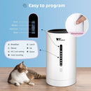 amzdeal Automatic Cat Feeder Dog Feeder Cat Food Dispenser with Programmable Meal Size and Time, 4 Meals per Day, Suitable for Dog and Cat