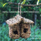 Bird Nest Grass Bird Hut Outdoor Hanging Birdhouse Canaries Nest Chickadee House, Wren Nest Fiber Hand-Woven Bird House Roosting Pocket Bird Hideaway Sparrow House for Finch