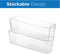 Seseno Set Of 8 Refrigerator Organizer Bins - 4 Wide and 4 Narrow Stackable Fridge Organizers for Freezer, Kitchen, Countertops, Cabinets - Clear Plastic Pantry Storage Rack