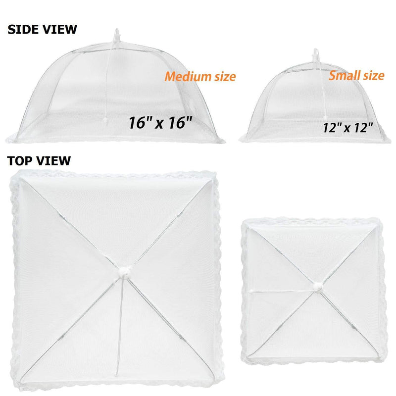 GIDABRAND (4 Pack) Luxury Mesh Food Covers for Outdoors | Large Pop-Up Food Cover Tents | Highly Durable Picnic Food Covers | Easy to Use Food Umbrella | Keep Flies Away with This Outdoor Food Covers