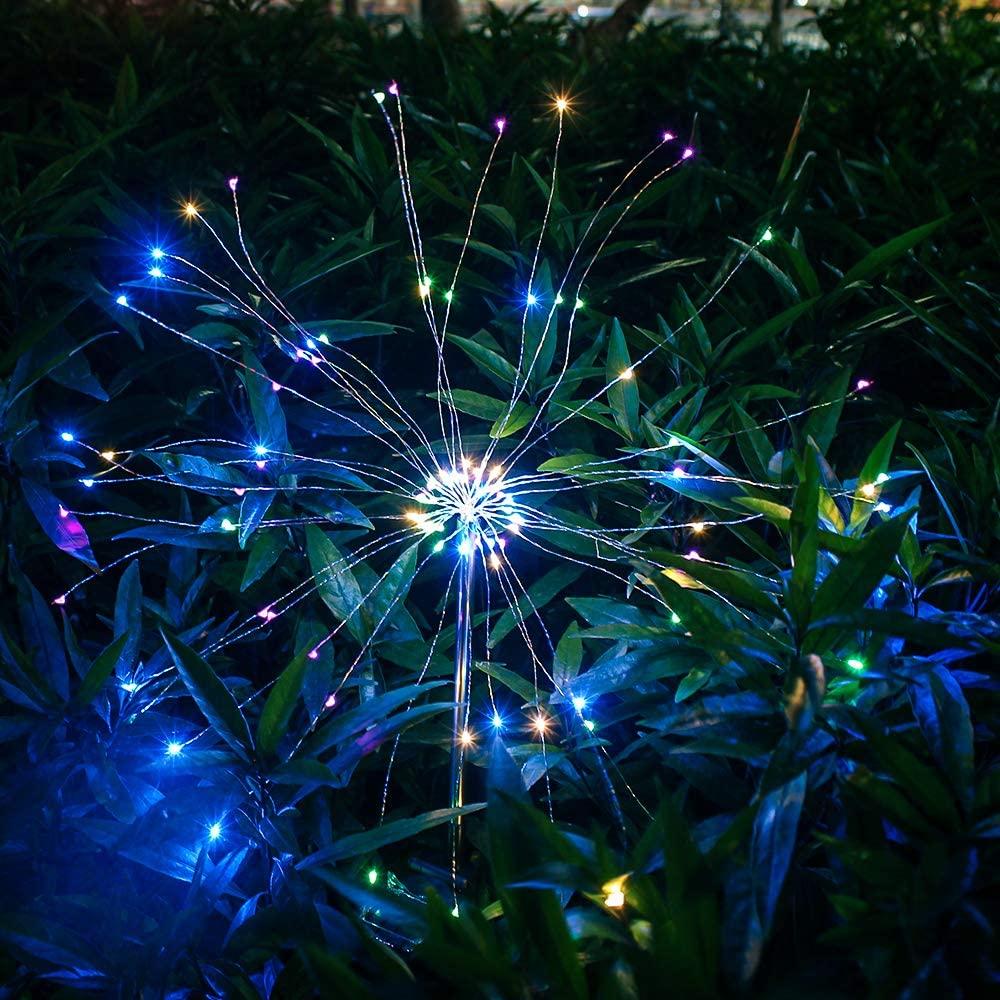 EPIC GADGET Solar Firework Light, Epicgadget 105 LED Multi Color Outdoor Firework Solar Garden Decorative Lights for Walkway Pathway Backyard Christmas Decoration Parties (2 Pieces)