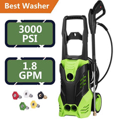 ncient FTH-5200 Electric High Pressure Washer Electric Power Washer 3000 PHC 1.8 GPM 1800W Sprayer Professional Washer Cleaner Machine with 5 Quick-Connect Spray Nozzles [US Stock] (3000PHC)