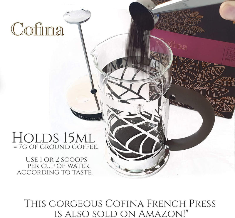 Cofina Coffee Scoop Measuring Spoon - Coffee Spoon with Clip, stainless steel tablespoon to close your coffee bags. Use One Scoop per Cup and seal your coffee bag