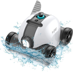 AIPER Cordless Robotic Pool Cleaner, Pool Vacuum with Upgraded Dual-Drive Motors, Self-Parking Technology, Up to 90 Mins Cleaning for Above/In-ground Pools with Flat Floor Up to 50 Ft- Seagull 1000