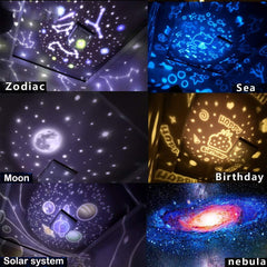 Kingtoys Kids Night Light Projector - Star Light Projector with USB Cable, 360 Degree Rotation Kids Star Projector Lamp Bedroom Star Projector Night Light Best Gifts for Kids - 7 Sets of Film
