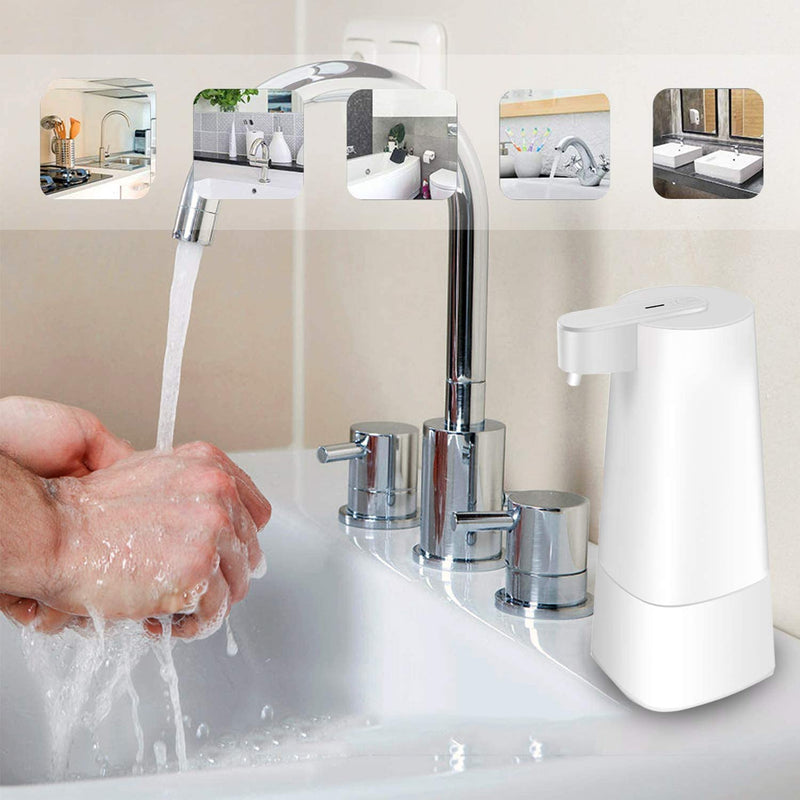 Hanamichi Soap Dispenser, Touchless Capacity Automatic Soap Dispenser Equipped w/Infrared Motion Sensor Waterproof Base Adjustable Switches Suitable for Bathroom Kitchen Hotel Restaurant