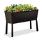 Keter Urban Bloomer 22.4 Gallon Resin Plastic Wood Look Elevated Raised Patio Garden Flower Planter Bed, Graphite