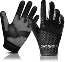 day wolf New Full Finger Workout Gloves Gym Exercise Half Finger Fitness Gloves Heavy Weight Lifting Leather Palm Protection Strong Grip Padded Quality Breathable Comfort Gloves