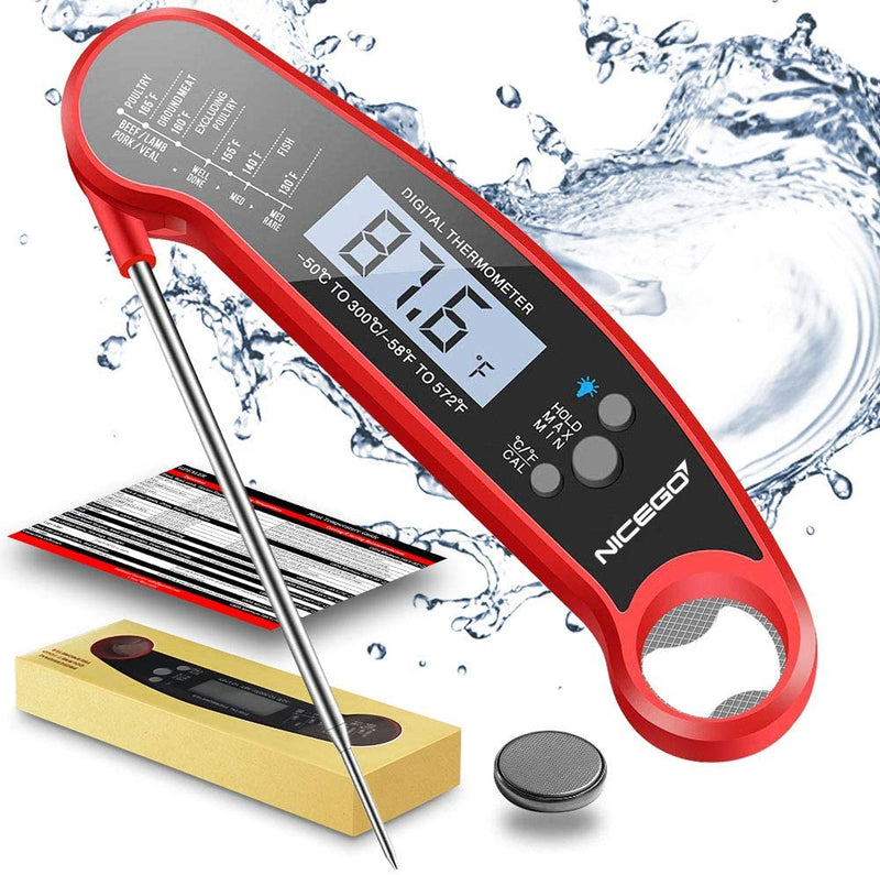 TSYMO  Digital Instant Read Meat Thermometer with Probe Fast Waterproof Thermometer with Back light and Calibration. Digital Food Thermometer for Cooking, Kitchen