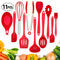 Silicone Kitchen Utensils Set, BAYKA, Non-stick Silicone Utensils 11 Pieces Heat Resistant Cooking Set with Tongs, Basting Brush, Slotted Spoon, 2 Spatulas, Seamless Design Best Kitchen Tools for Gift