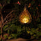 ATHLERIA Garden Solar Table Lights Outdoor Drip Shape Crackle Glass Globe Vintage Metal Lights,Waterproof Warm White LED for Lawn,Patio or Courtyard (Bronze)