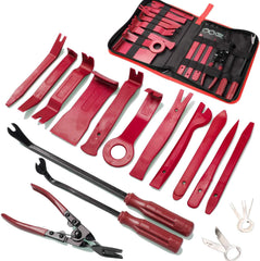 INSTACAN 19Pcs Trim Removal Tool,Car Panel Door Audio Trim Removal Tool Kit, Auto Clip Pliers Fastener Remover Pry Tool Set with Storage Bag