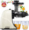 Masticating Juicer Machines, Hethtec Slow Cold Press Juicer Quiet Motor, Reverse Function, High Yield Juice Extractor with Brush for Fruits and Vegetables, Easy to Clean, BPA-Free