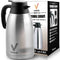 Coffee Carafe (68 Oz) + Free Brush - Keep water hot up to 12 Hours, stainless steel thermos carafes, double walled Large Insulated Vacuum flask, Beverage Dispenser By Vondior