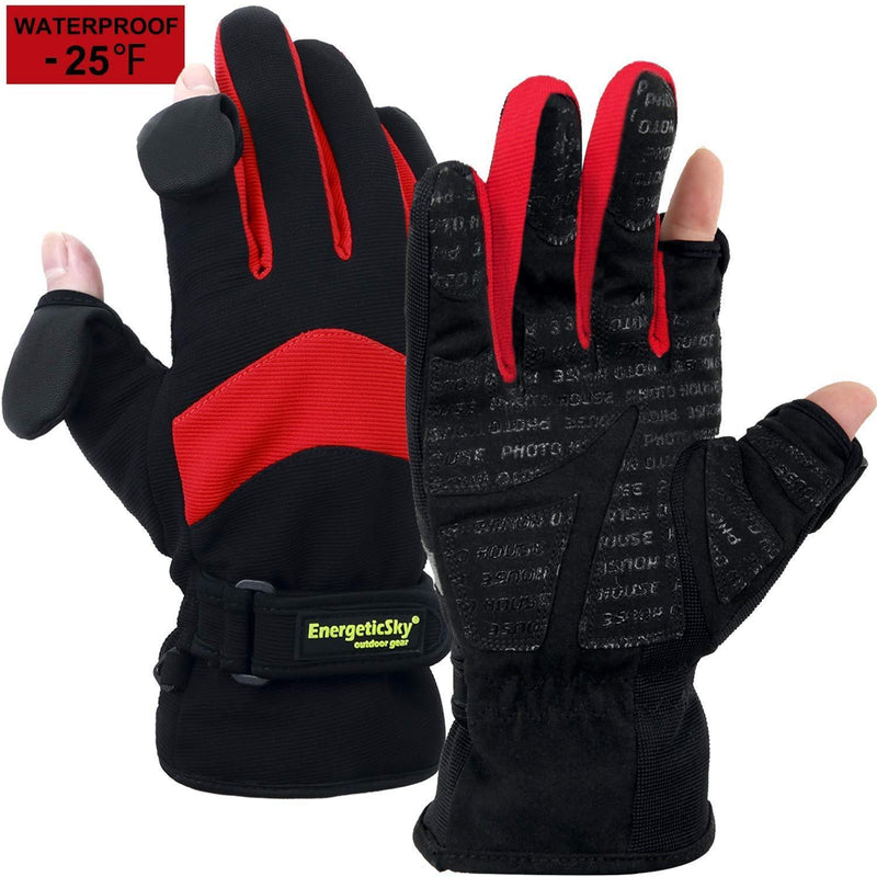 Fishing Gloves, 3 Finger Cut Glove for Men and Women Cold Weather Insulated  Water Repellent, Great for Ice Fishing Fly Fishing Photography Motorcycling  Running Shooting Hiking 