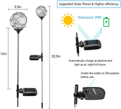 EPIC GADGET Solar Garden Lights Outdoor, Upgraded Magic Globe Powered Garden Light, Multi-Color Changing LED Solar Stake Lights for Patio Backyard Pathway Party Decoration (2 PCS)