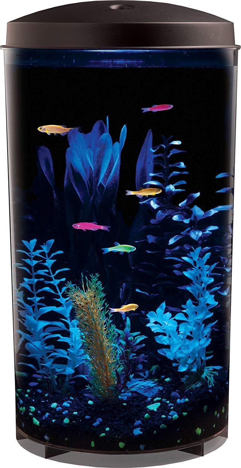 Koller Products AquaView 6 Gallon 360 Fish Tank with Power Filter & LED Lighting