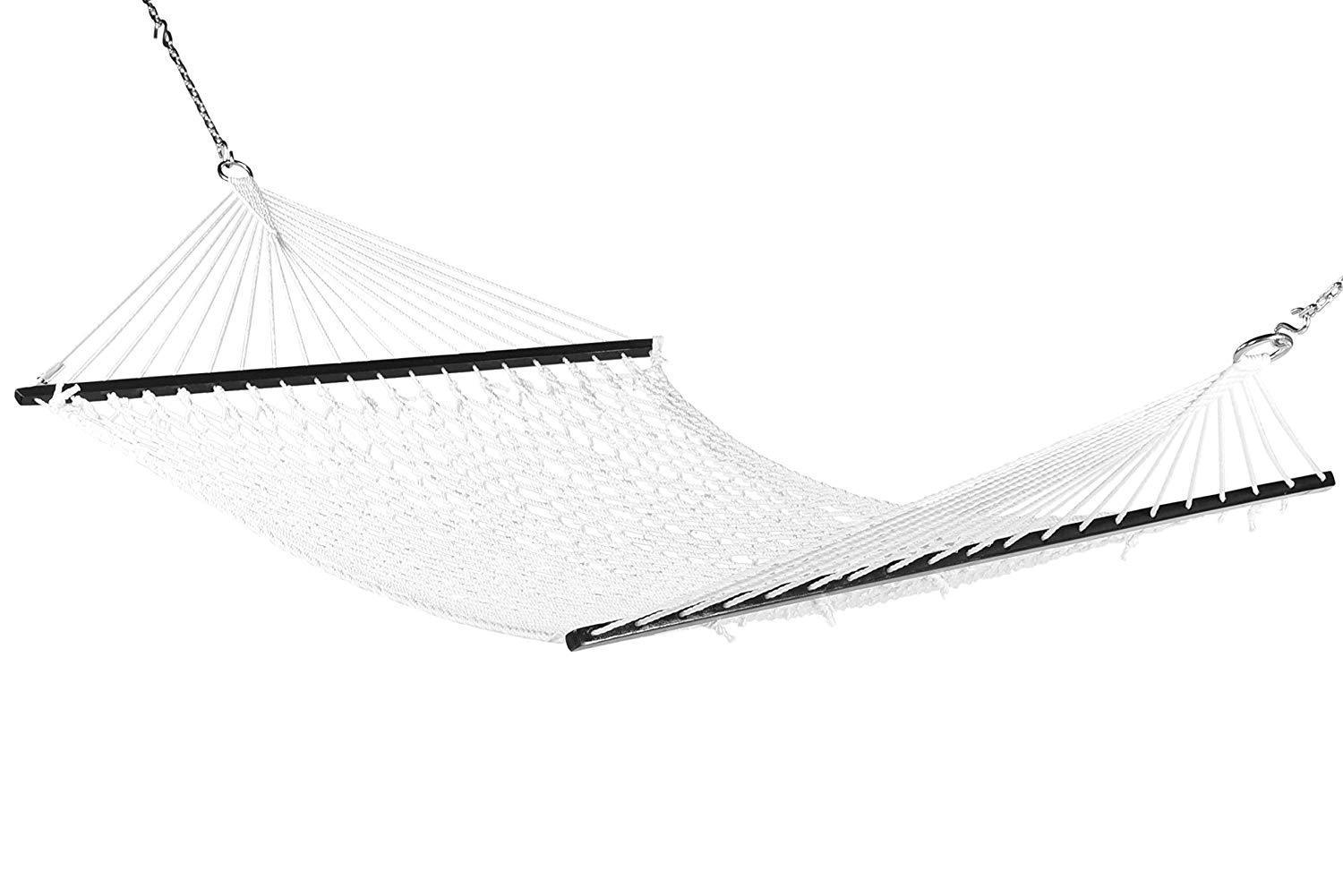 Caribbean Rope Hammock - 55 Inch - Soft-Spun Polyester (Natural Cream)