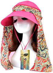 ICOLOR Sun Cap Sun Flap Hats Outdoor 360°Sun UPF 50+ Women Lady Wide Brim Cap Visor Hats UV Protection Summer Sun Hats