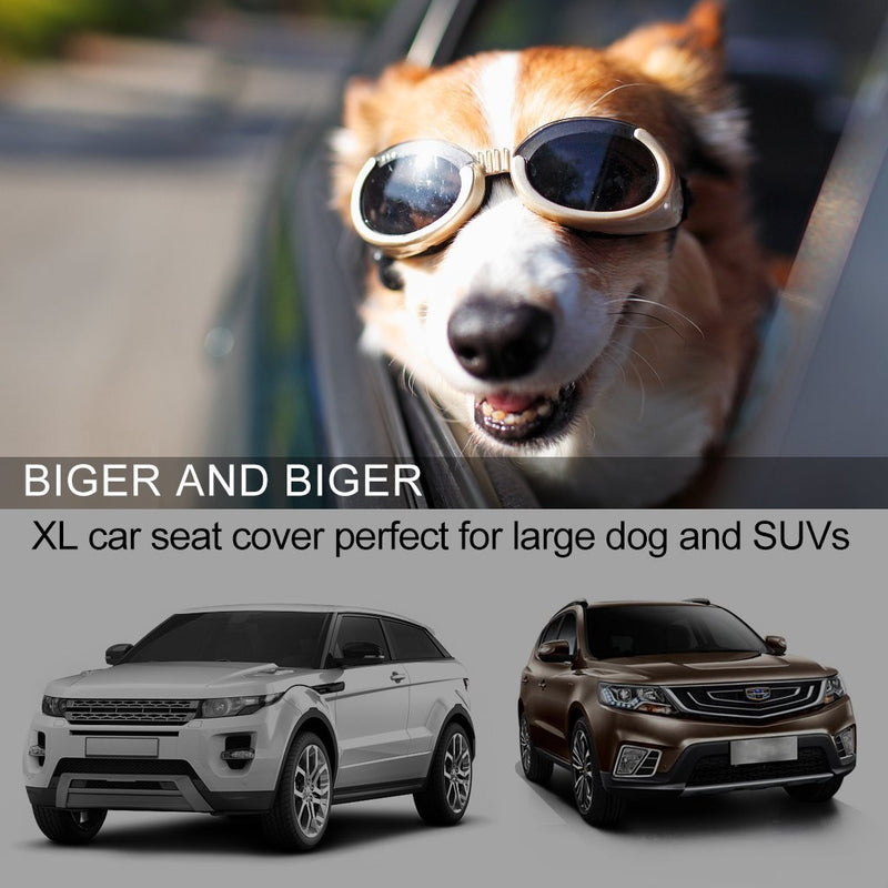 EASJOY Dog Seat Cover, Luxury XL Large Car Seat Covers for Pets Pet Seat Cover Dogs Hammock 100% Waterproof Backseat Dogs Cover with Pet Seat Belts and Metal Hooks, Special for Jeeps Trucks SUVs