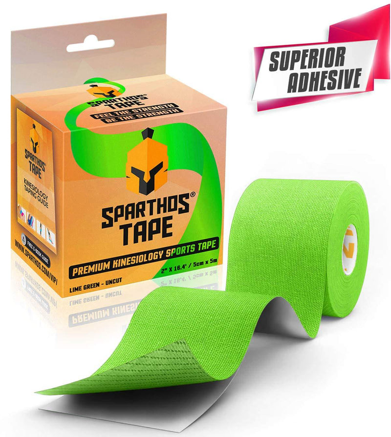 Sparthos Kinesiology Tape - Incredible Support for Athletic Sports and Recovery - Free Kinesiology Taping Guide! - Uncut 2 inch x 16.4 feet Roll