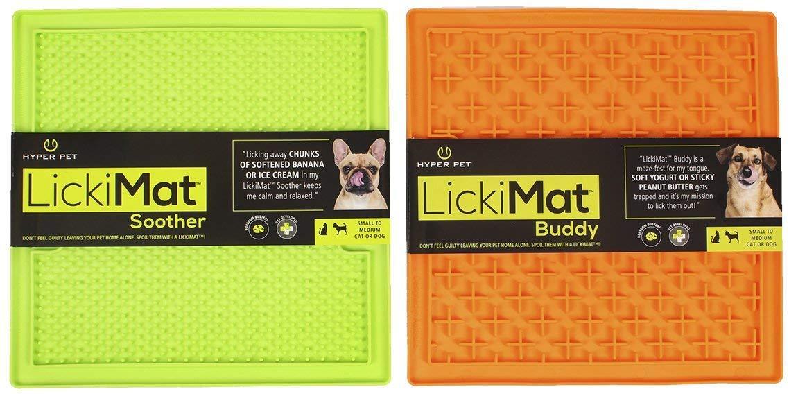 Hyper Pet Lickimat Slow Feeder Dog Mat & Boredom Buster (Perfect For Dog Food, Dog Treats, Yogurt, or Peanut Butter) [Fun Alternative to a Slow Feed Dog Bowl], Available in a Variety of Colors & Sizes