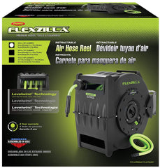 Flexzilla Levelwind Retractable Air Hose Reel, 3/8 in. x 50 ft, Heavy Duty, Lightweight, Hybrid, ZillaGreen - L8305FZ