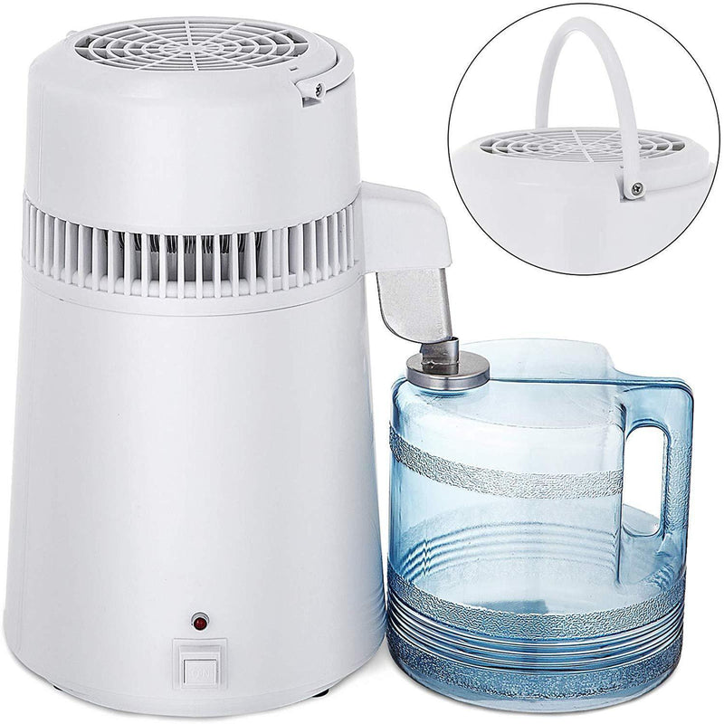 Mophorn Countertop Pure Water Distillation Purifier with Handle, 4L, 750W White