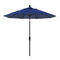 California Umbrella 9' Round Aluminum Market Umbrella, Crank Lift, Collar Tilt, White Pole, Sunbrella Pacific Blue