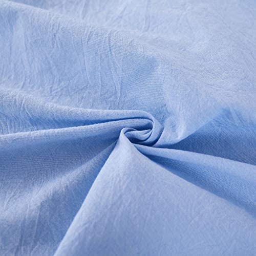 100% Washed Cotton Duvet Cover 3 Piece, Comforter Cover Queen Full Size, Solid Color and Ultra Soft with Zipper Closure, Corner Ties, Simple Bedding Style, Gray by SORMAG