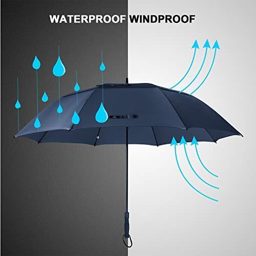 Prospo Golf Umbrella 62/68 inch Large Heavy Duty Automatic Open Windproof Double Canopy Oversized Stick Vented Umbrellas