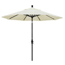 California Umbrella 9' Round Aluminum Market Umbrella, Crank Lift, Collar Tilt, White Pole, Sunbrella Pacific Blue