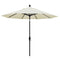 California Umbrella 9' Round Aluminum Market Umbrella, Crank Lift, Collar Tilt, White Pole, Sunbrella Pacific Blue