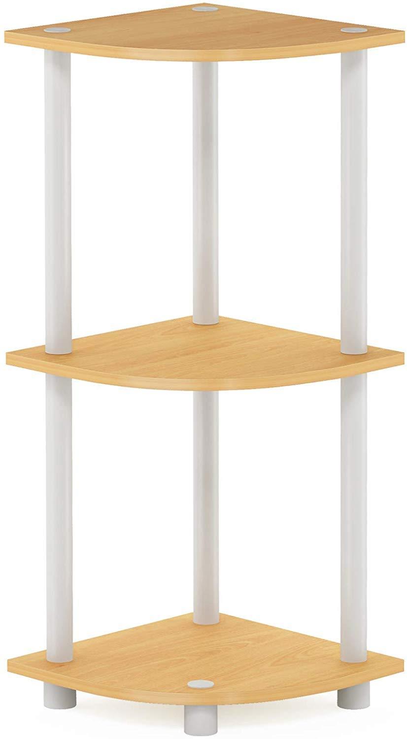 Furinno Turn-N-Tube 5 Tier Corner Display Rack Multipurpose Shelving Unit, Columbia Walnut/Black