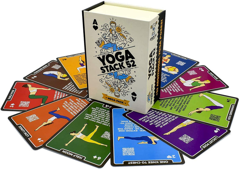 Stack 52 Yoga Exercise Cards: Designed by Certified Yoga Instructor. Video Instructions Included. Beginner to Advanced Poses and Asana Workout Games. Improve Fitness and Flexibility.