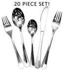 Darware 40-Piece Flatware Set, Service for 8 w/Stainless Steel Tablespoons, Teaspoons, Forks, Salad Forks & Knives
