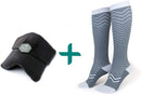trtl Pillow & Trtl Socks Bundle - Scientifically Proven Super Soft Neck Support Travel Pillow & Trtl Compression Socks (Black Pillow & Seattle Socks Size Medium)