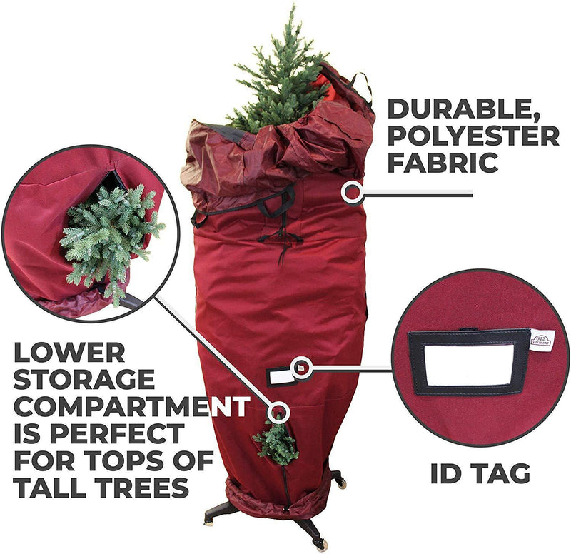 612 Vermont Heavy-Duty Upright Christmas Tree Storage Bag for Artificial Trees up to 9 Foot Tall, Durable Woven Polyester Fabric, Stand Not Included