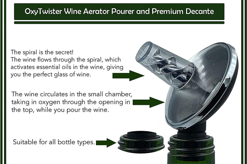 Andre Lorent Wine Aerator Pourer and Premium Decanter, Danish Design, Instantly aerates wine & enhances taste, No drip Pouring, Perfect for Wine Lovers, Gift Idea, Premium quality, No leaking, Pouring wine.