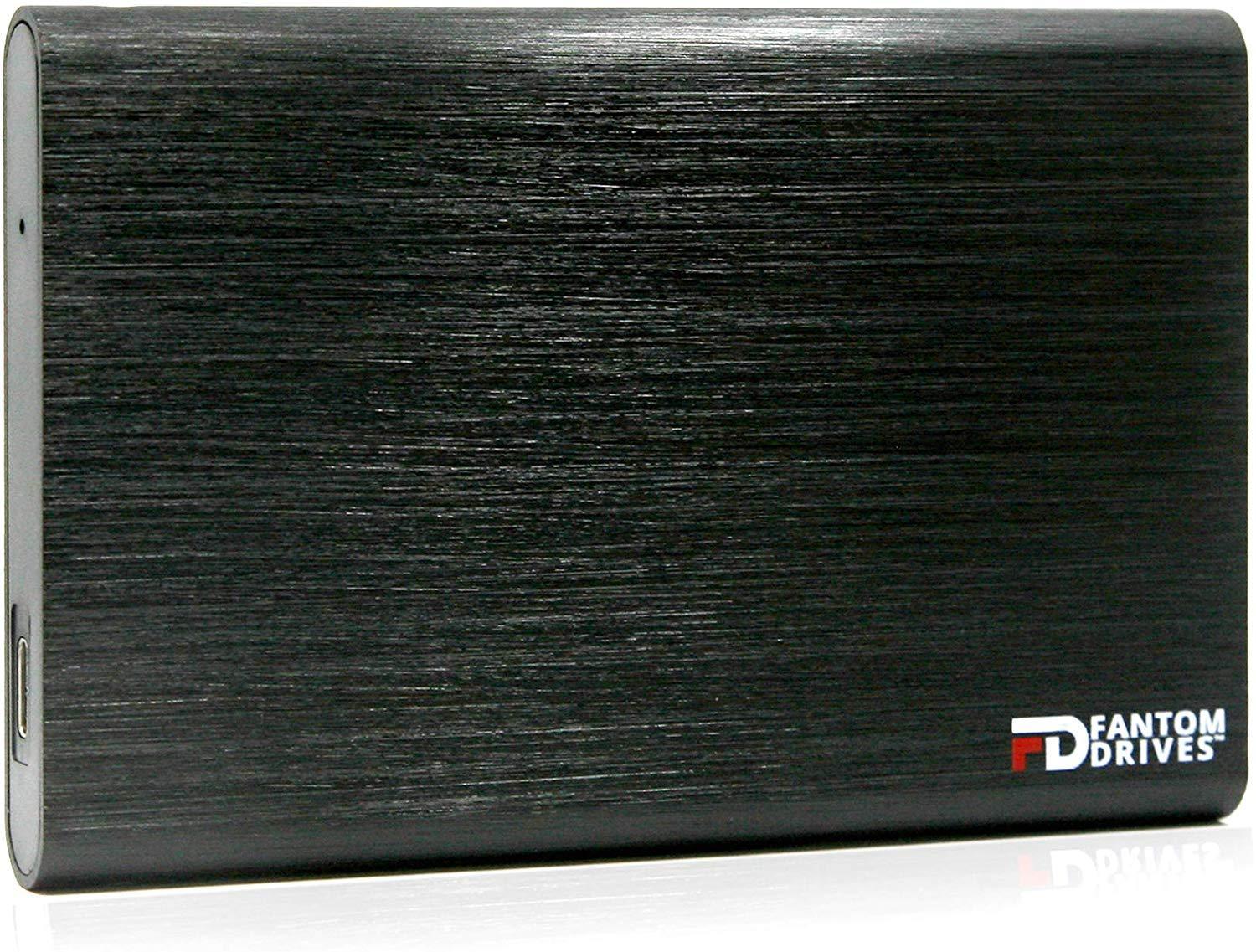 Fantom Drives 2TB Portable SSHD (Solid State Hybrid Drive) - USB 3.1 Gen 2 Type-C 10Gb/s - Black
