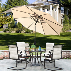 Grand Patio 9 FT Enhanced Patio Umbrella with 8 Ribs, Table Umbrella with Crank/Tilt, Outdoor Shades for Pool Garden Yard Deck Beach, Black & White Stripe