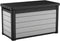 Keter 240302 Denali 100 Gal All Weather Outdoor Storage Deck Box, Grey/Black