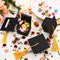 100 Pieces Graduation Cap Shaped Gift Box Grad Cap Candy Sugar Chocolate Box with Tassel for Graduation Party Favor Accessories (Yellow, 100 Pieces)