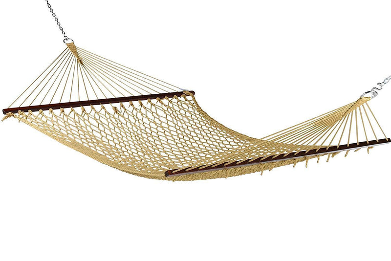 Caribbean Rope Hammock - 55 Inch - Soft-Spun Polyester (Natural Cream)